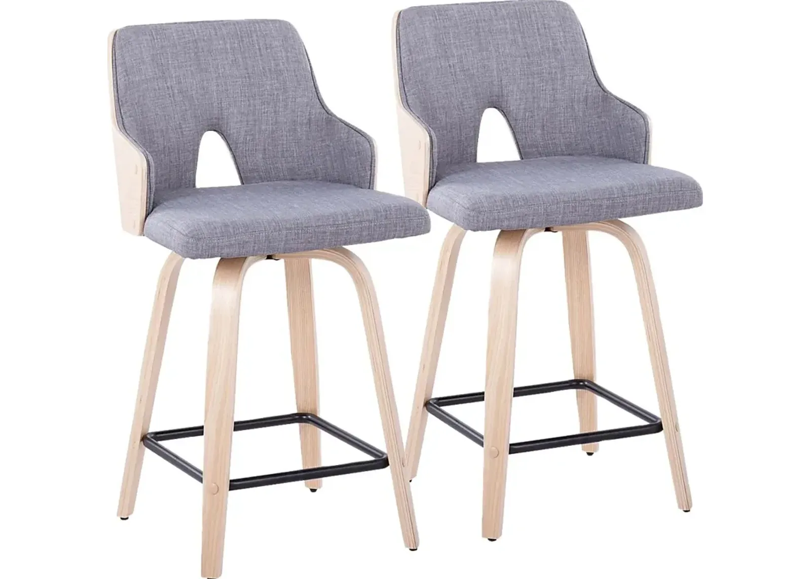 Gadsen I Gray Swivel Counter Height Stool, Set of 2