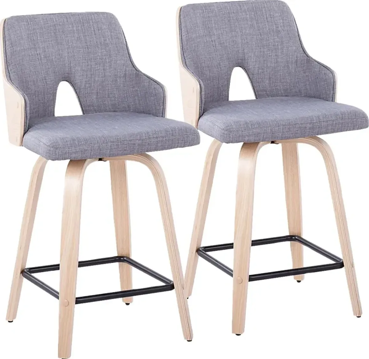 Gadsen I Gray Swivel Counter Height Stool, Set of 2