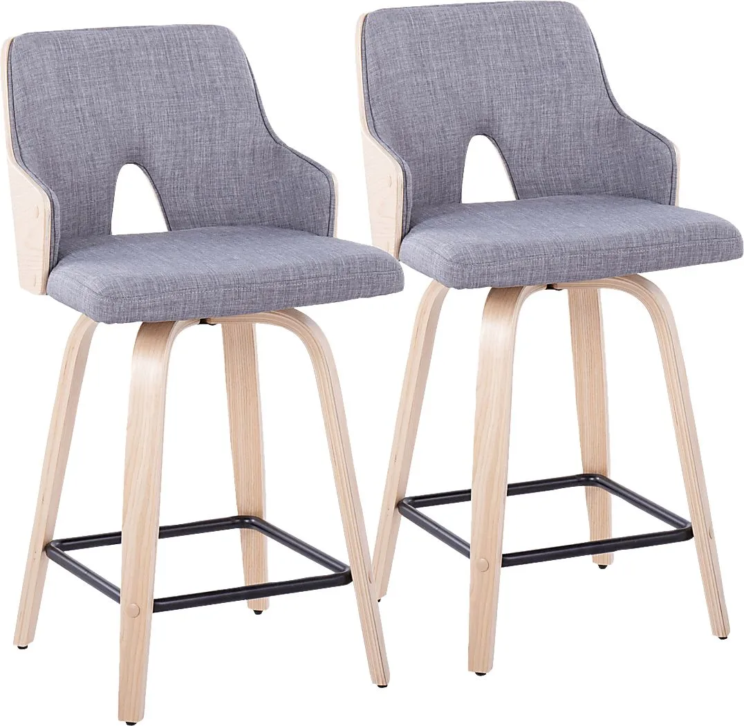 Gadsen I Gray Swivel Counter Height Stool, Set of 2