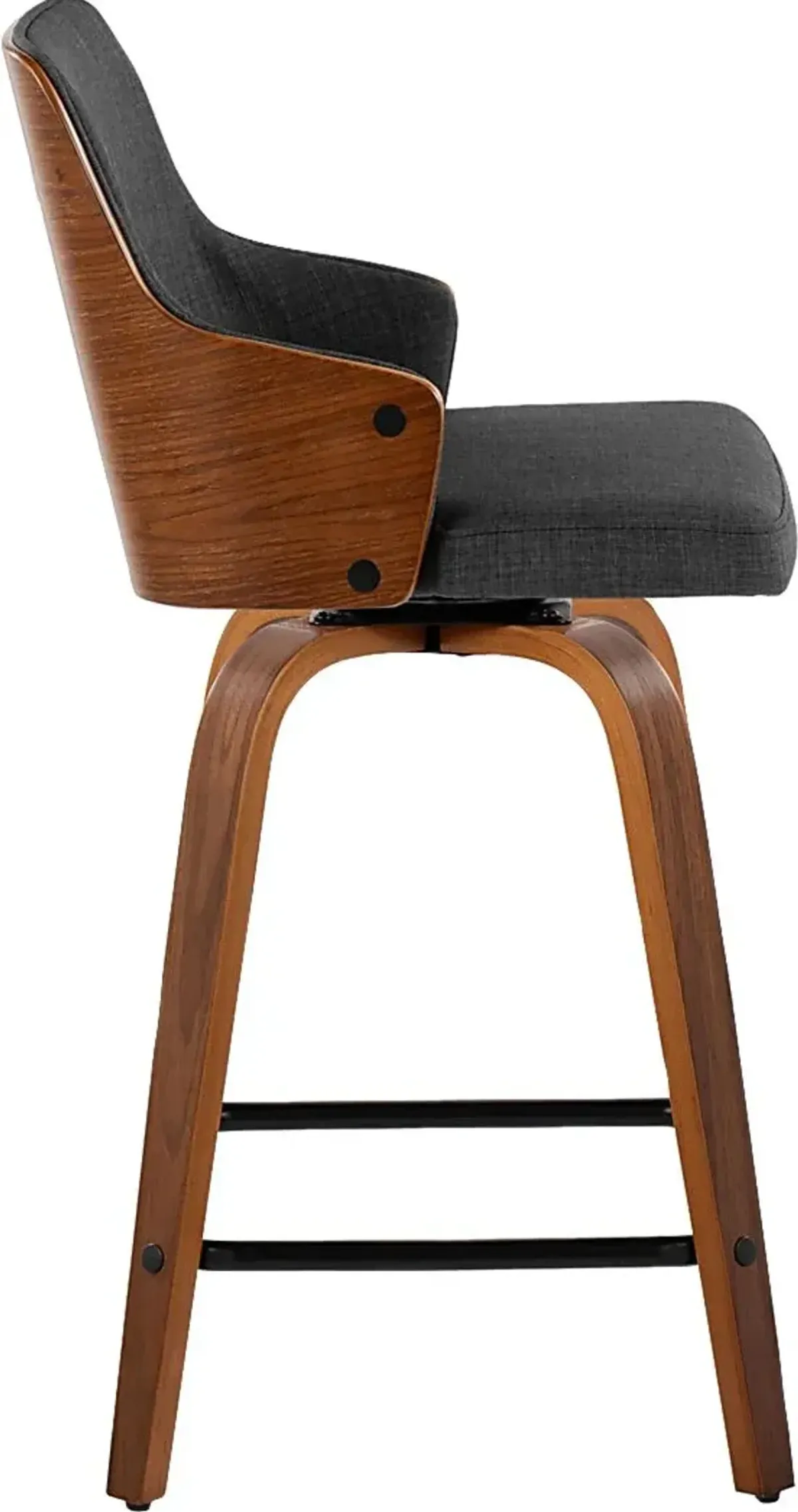 Gadsen II Charcoal Swivel Counter Height Stool, Set of 2