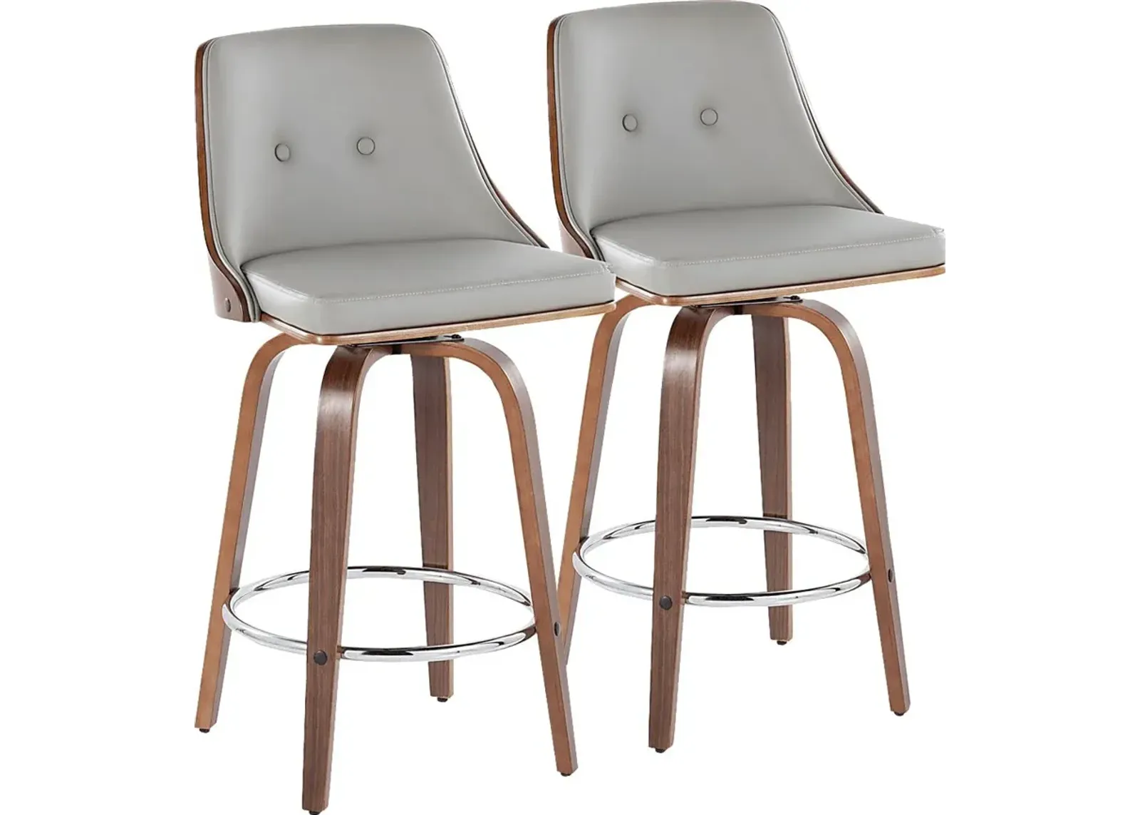 Jessaminnes I Gray Swivel Counter Height Stool, Set of 2