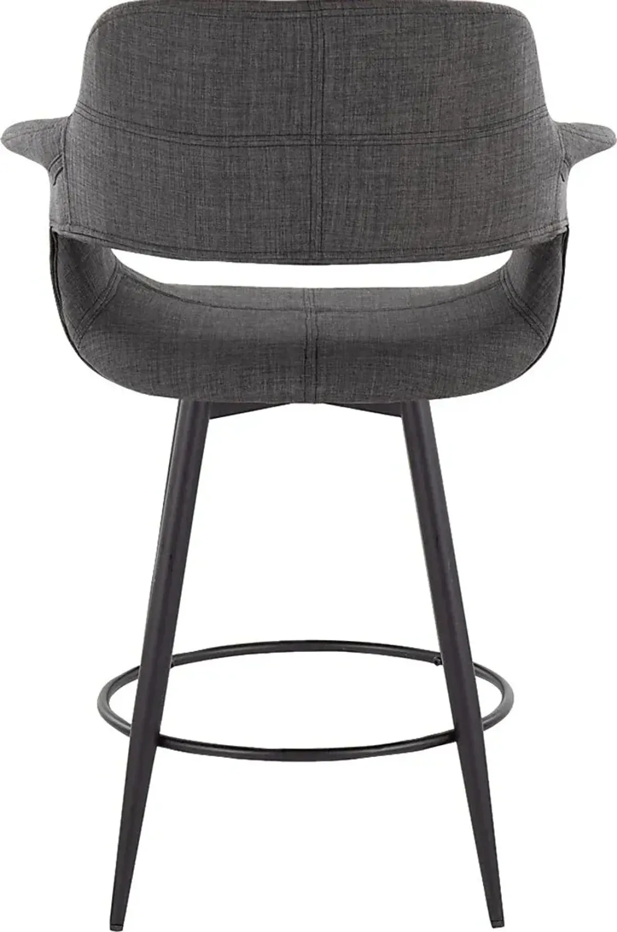 Lafanette II Charcoal Swivel Counter Height Stool, Set of 2