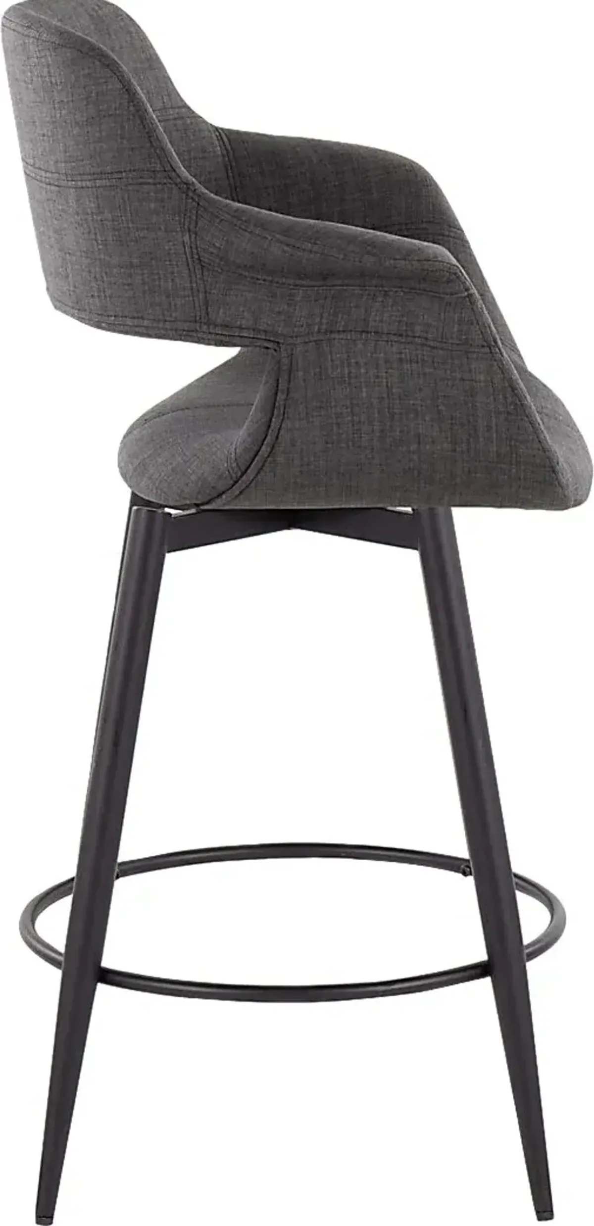 Lafanette II Charcoal Swivel Counter Height Stool, Set of 2