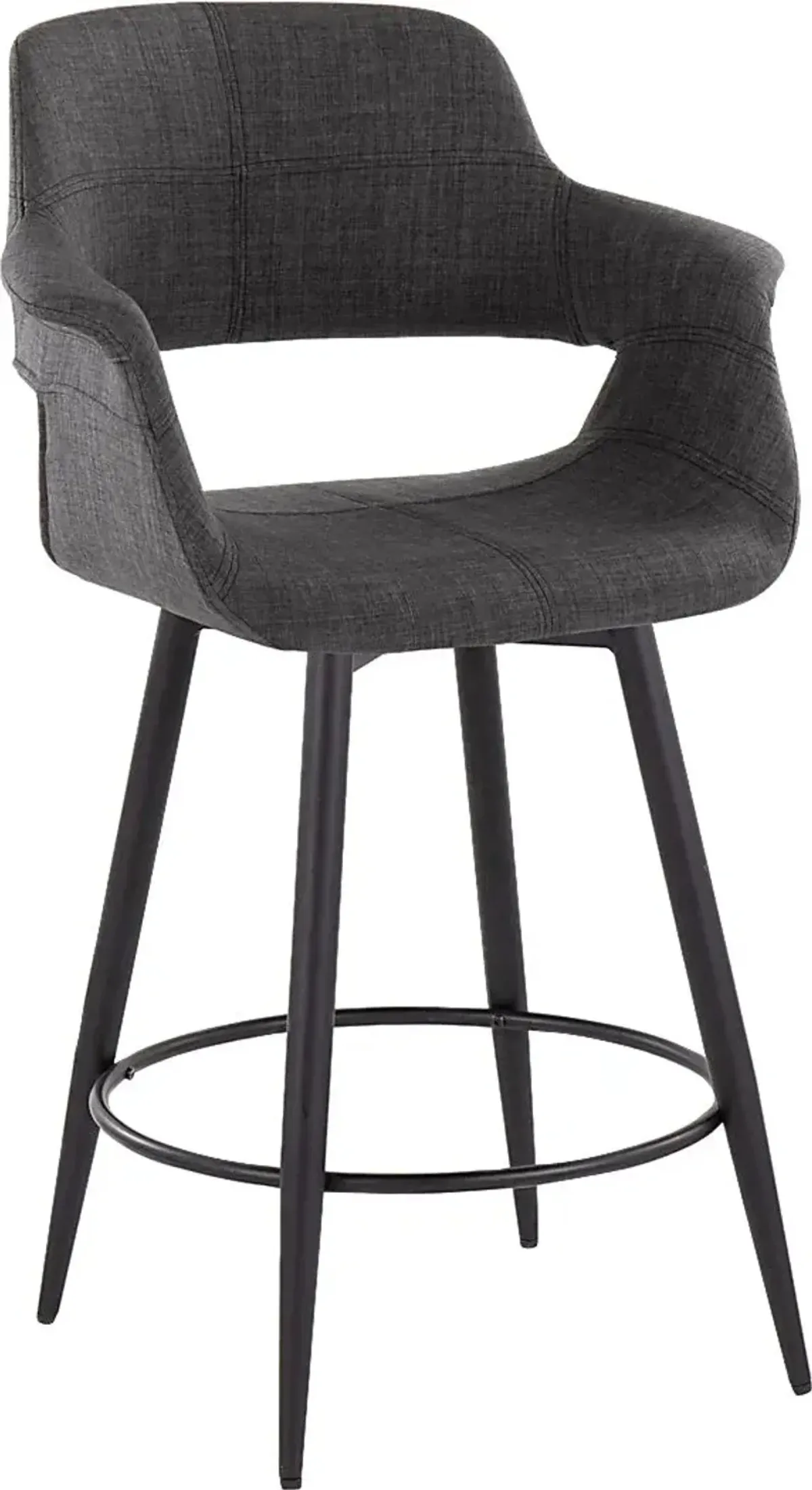 Lafanette II Charcoal Swivel Counter Height Stool, Set of 2