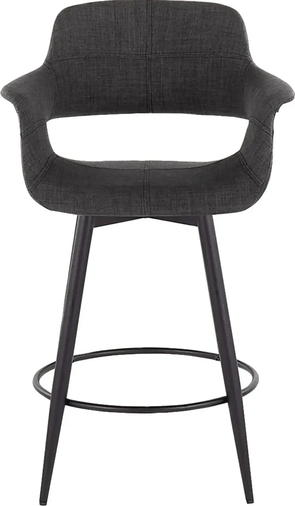 Lafanette II Charcoal Swivel Counter Height Stool, Set of 2