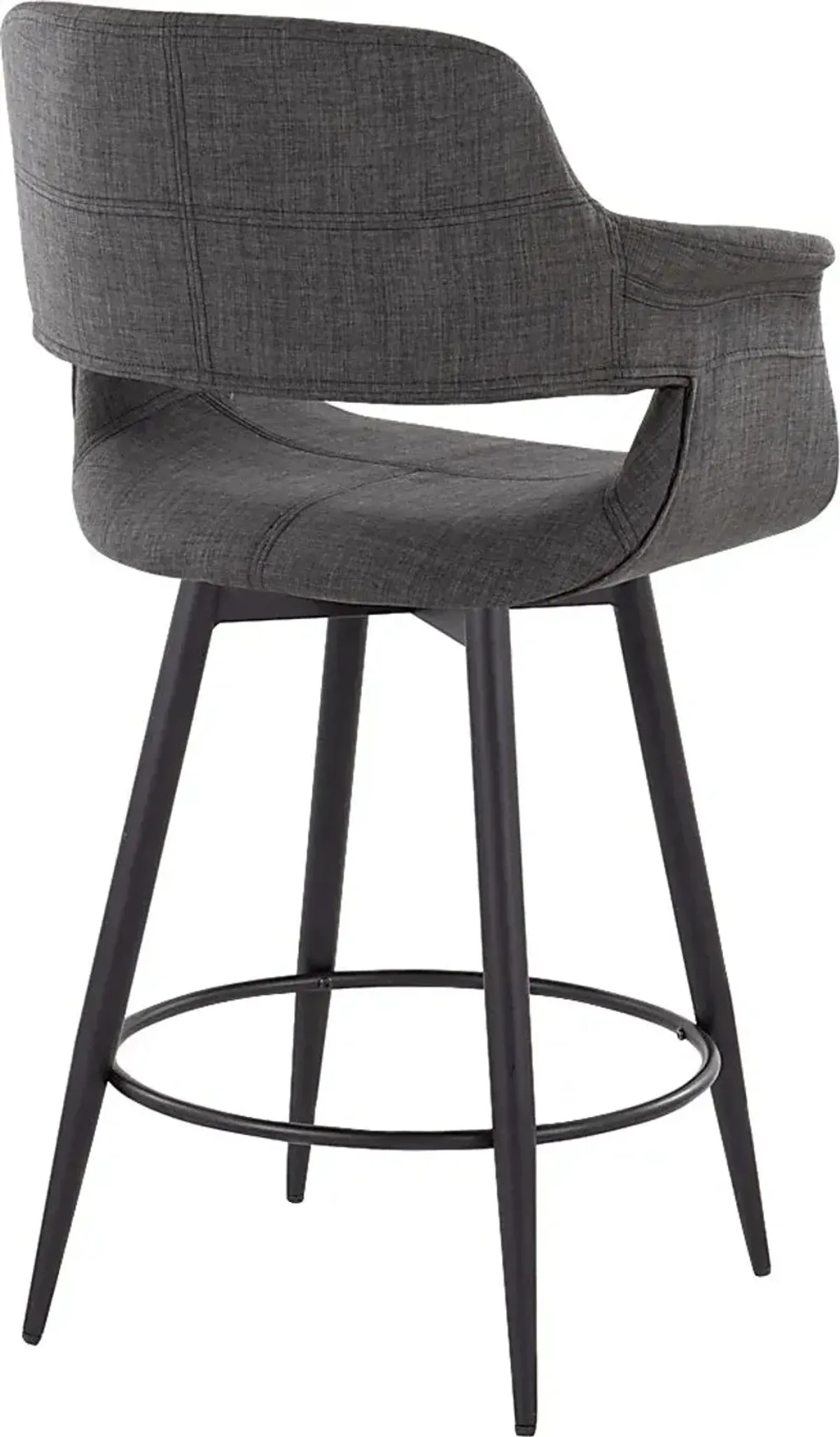 Lafanette II Charcoal Swivel Counter Height Stool, Set of 2