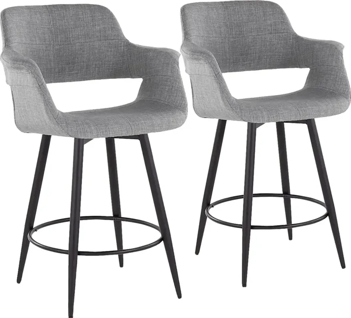 Lafanette II Gray Swivel Counter Height Stool, Set of 2