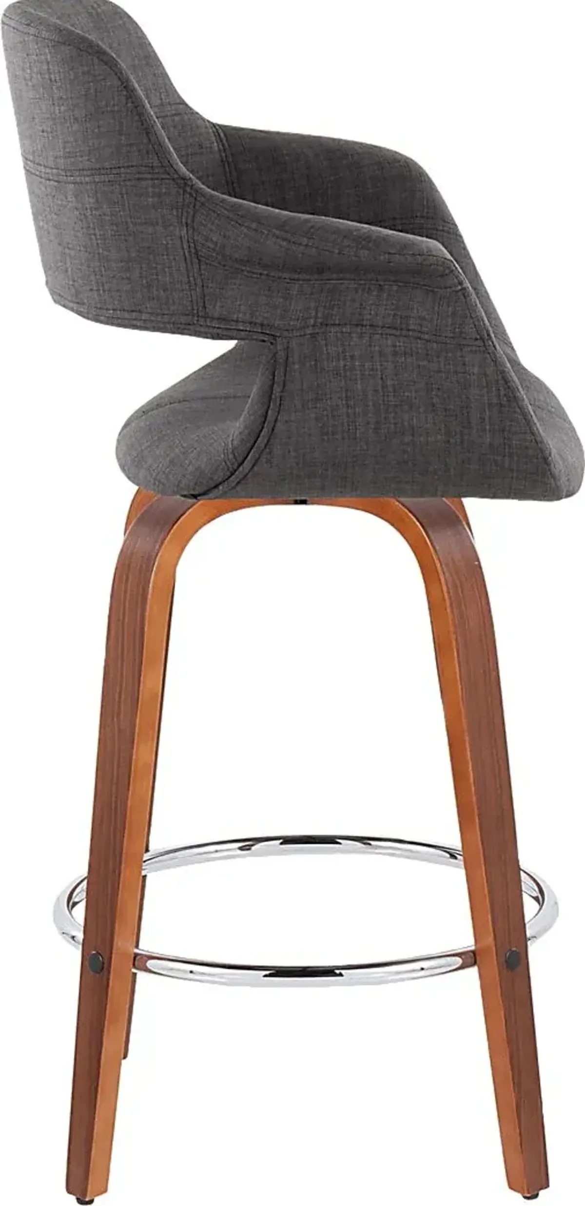 Lafanette V Charcoal Swivel Counter Height Stool, Set of 2