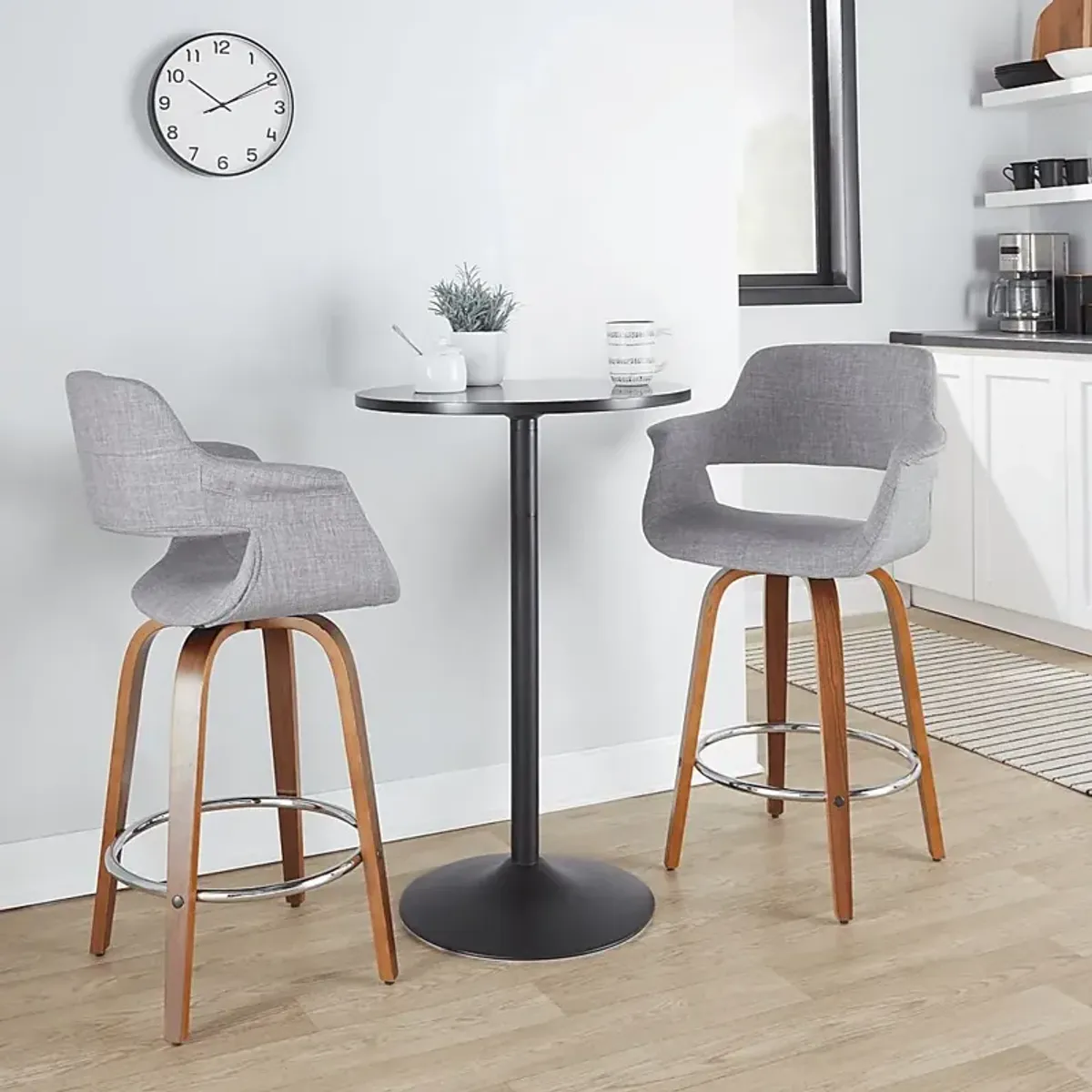 Lafanette V Gray Swivel Counter Height Stool, Set of 2