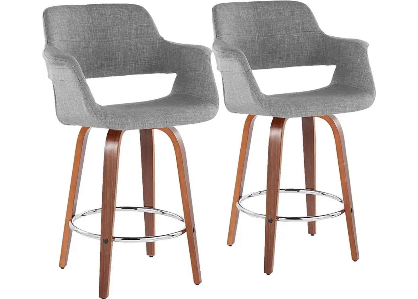 Lafanette V Gray Swivel Counter Height Stool, Set of 2