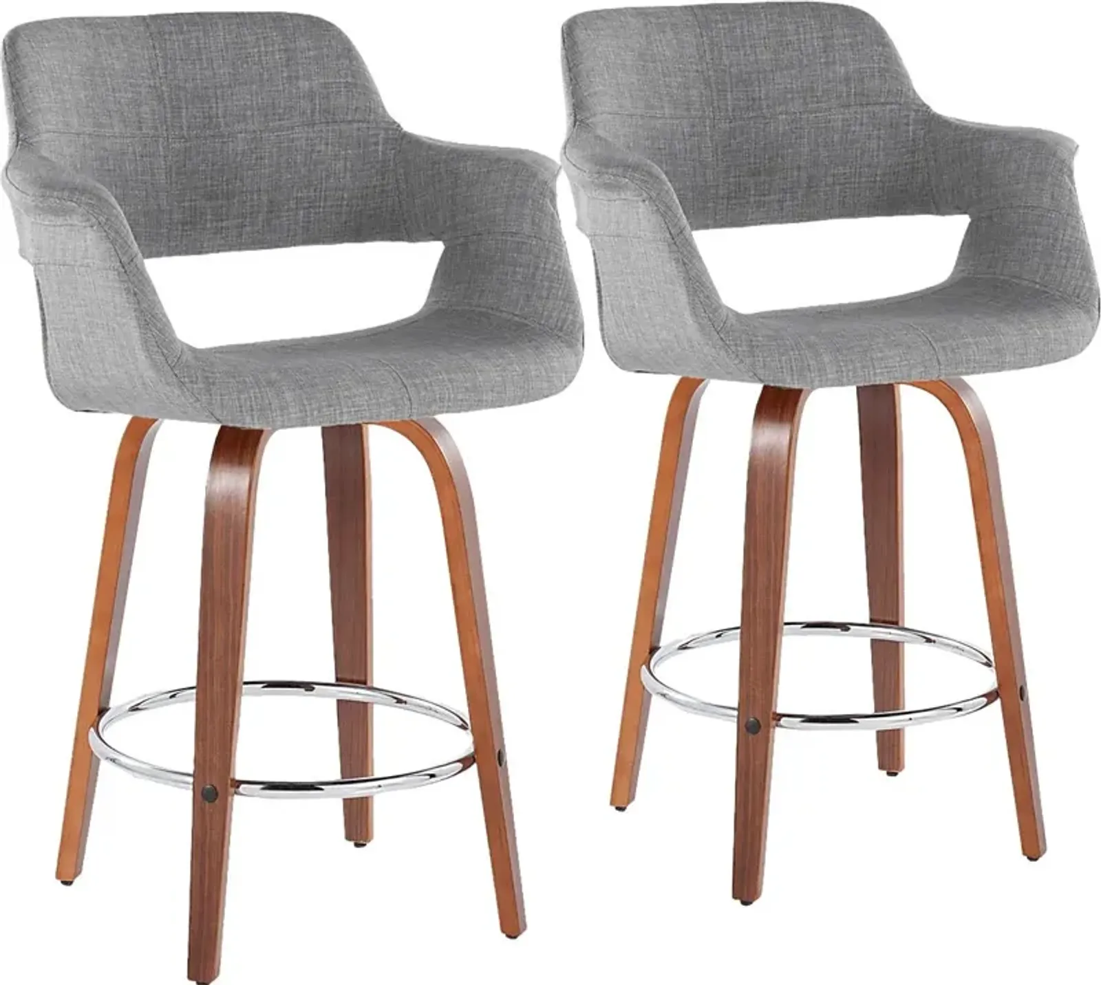 Lafanette V Gray Swivel Counter Height Stool, Set of 2