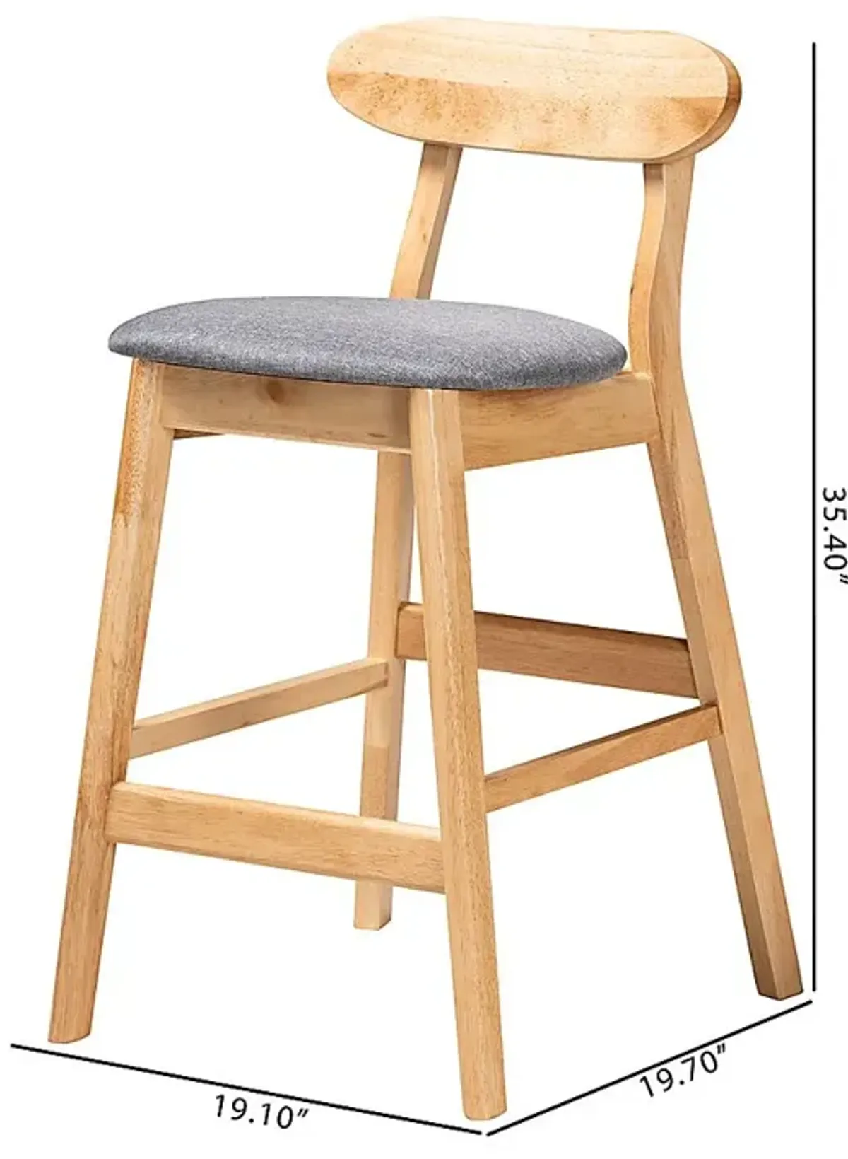 Pamona Natural Counter Stool, Set of 2