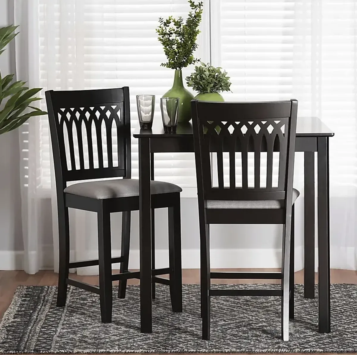 Salzedo Dark Brown Counter Stool, Set of 2