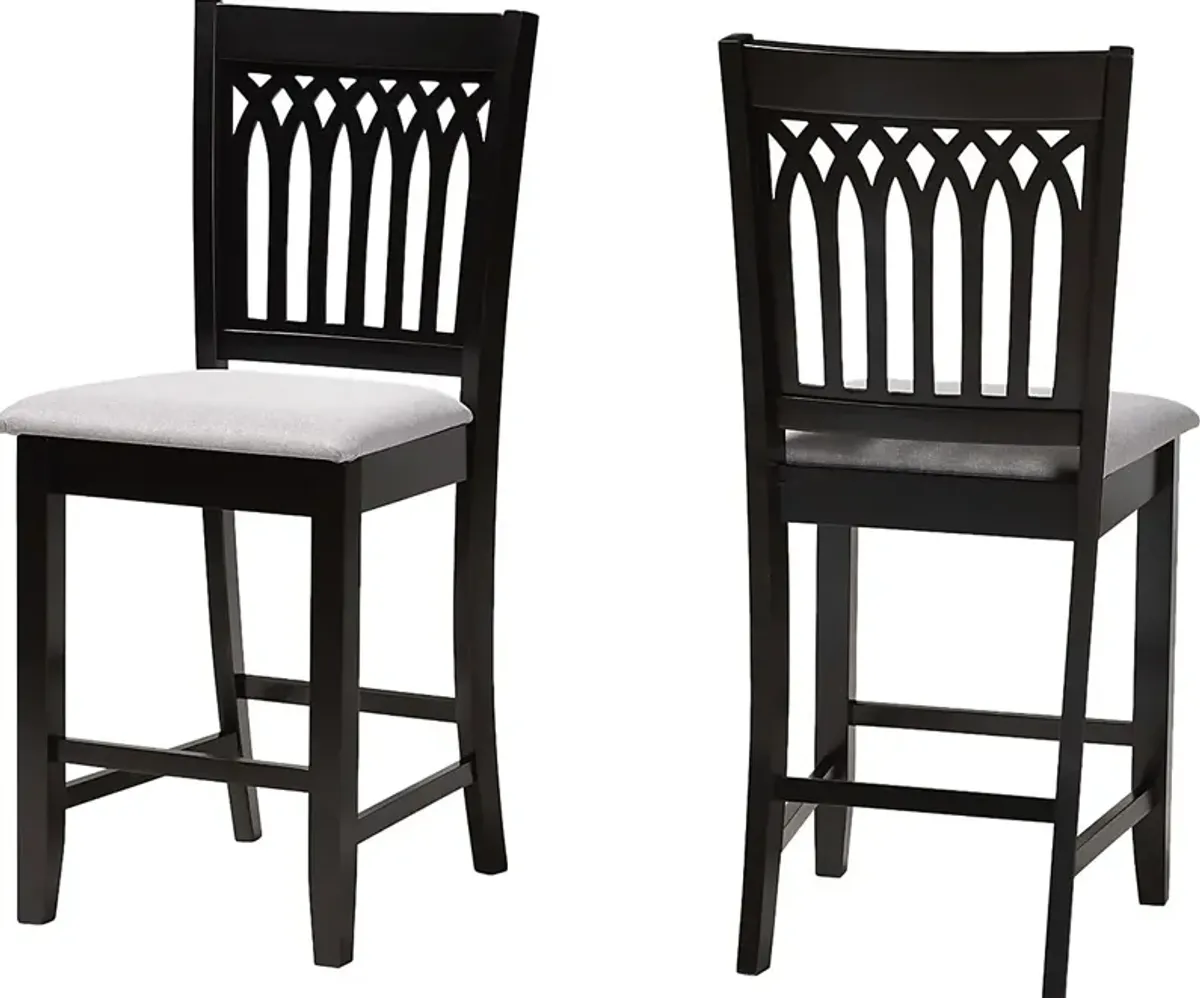 Salzedo Dark Brown Counter Stool, Set of 2