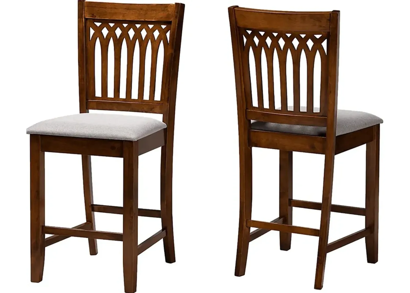 Salzedo Walnut Brown Counter Stool, Set of 2