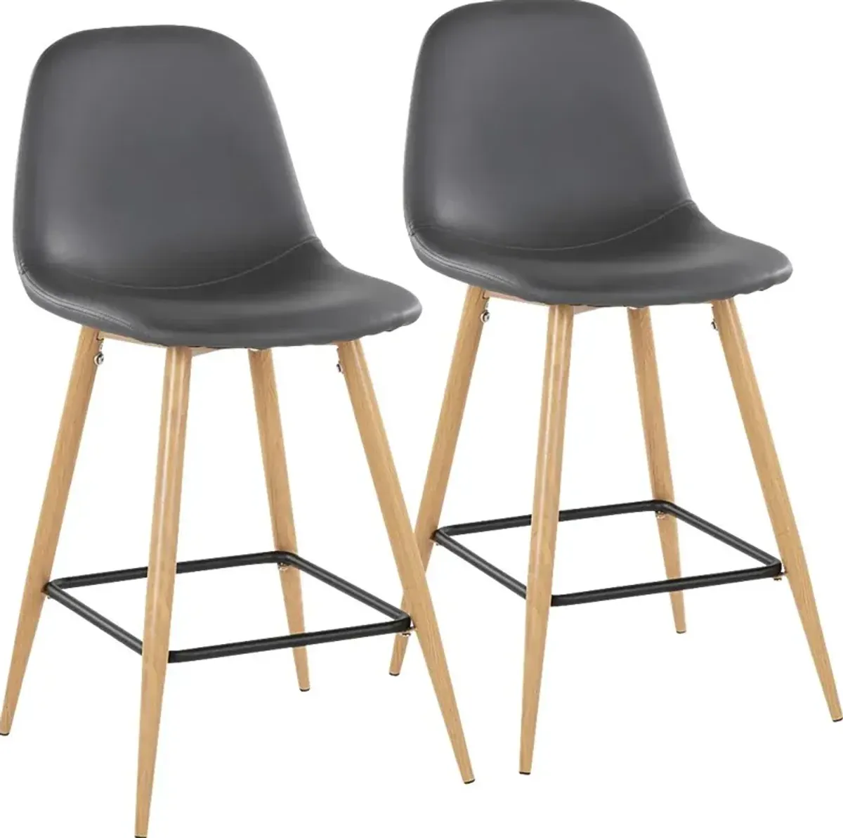 Faye Lane II Gray Counter Height Stool, Set of 2