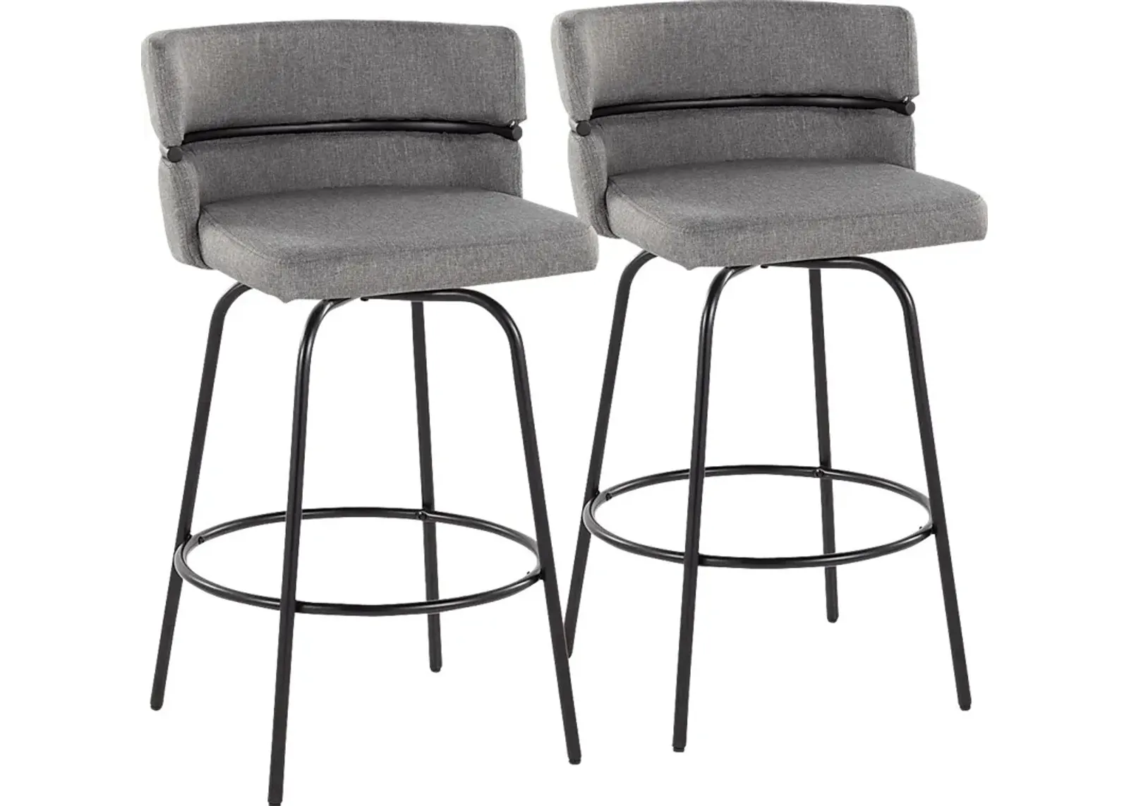 Percivale I Gray Swivel Counter Height Stool, Set of 2