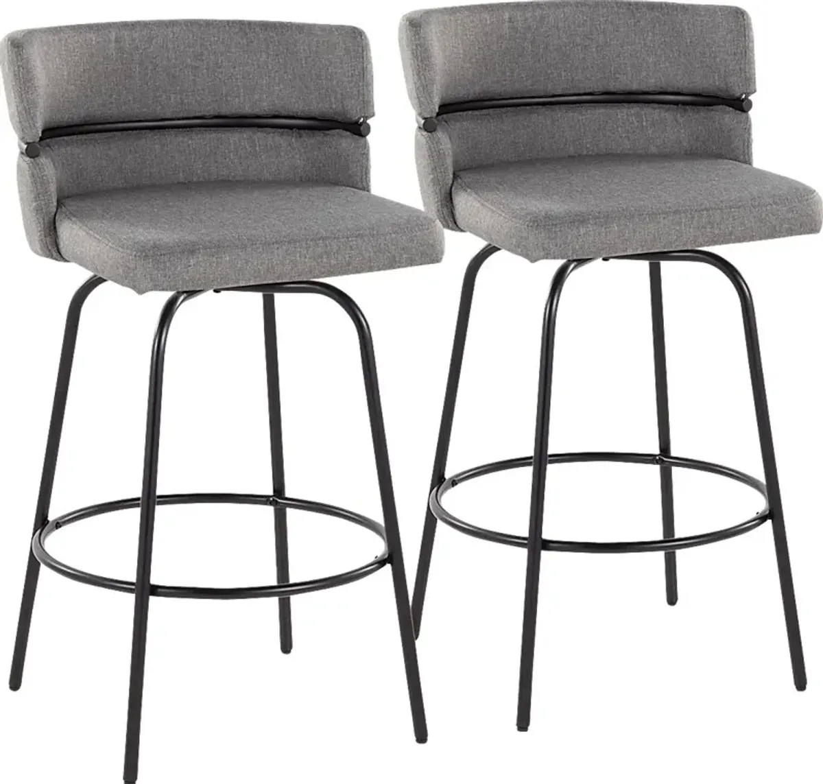 Percivale I Gray Swivel Counter Height Stool, Set of 2