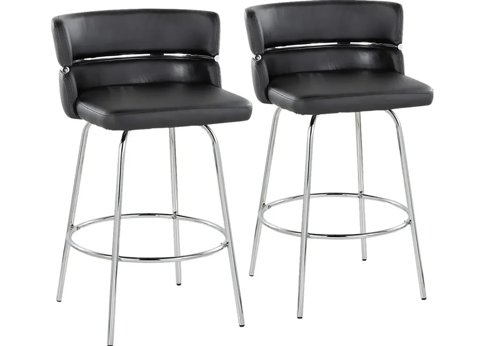 Percivale II Black Swivel Counter Height Stool, Set of 2