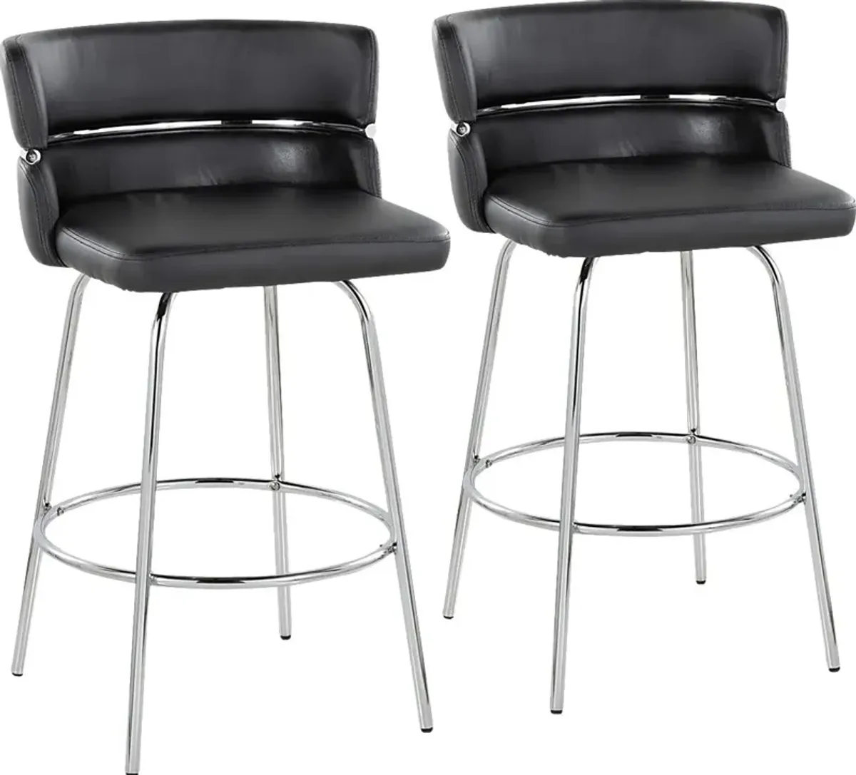 Percivale II Black Swivel Counter Height Stool, Set of 2