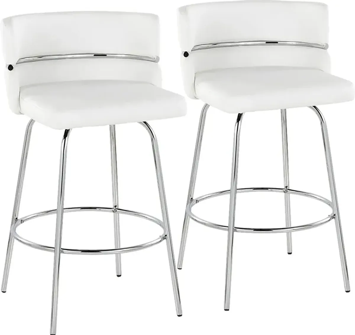 Percivale II White Swivel Counter Height Stool, Set of 2