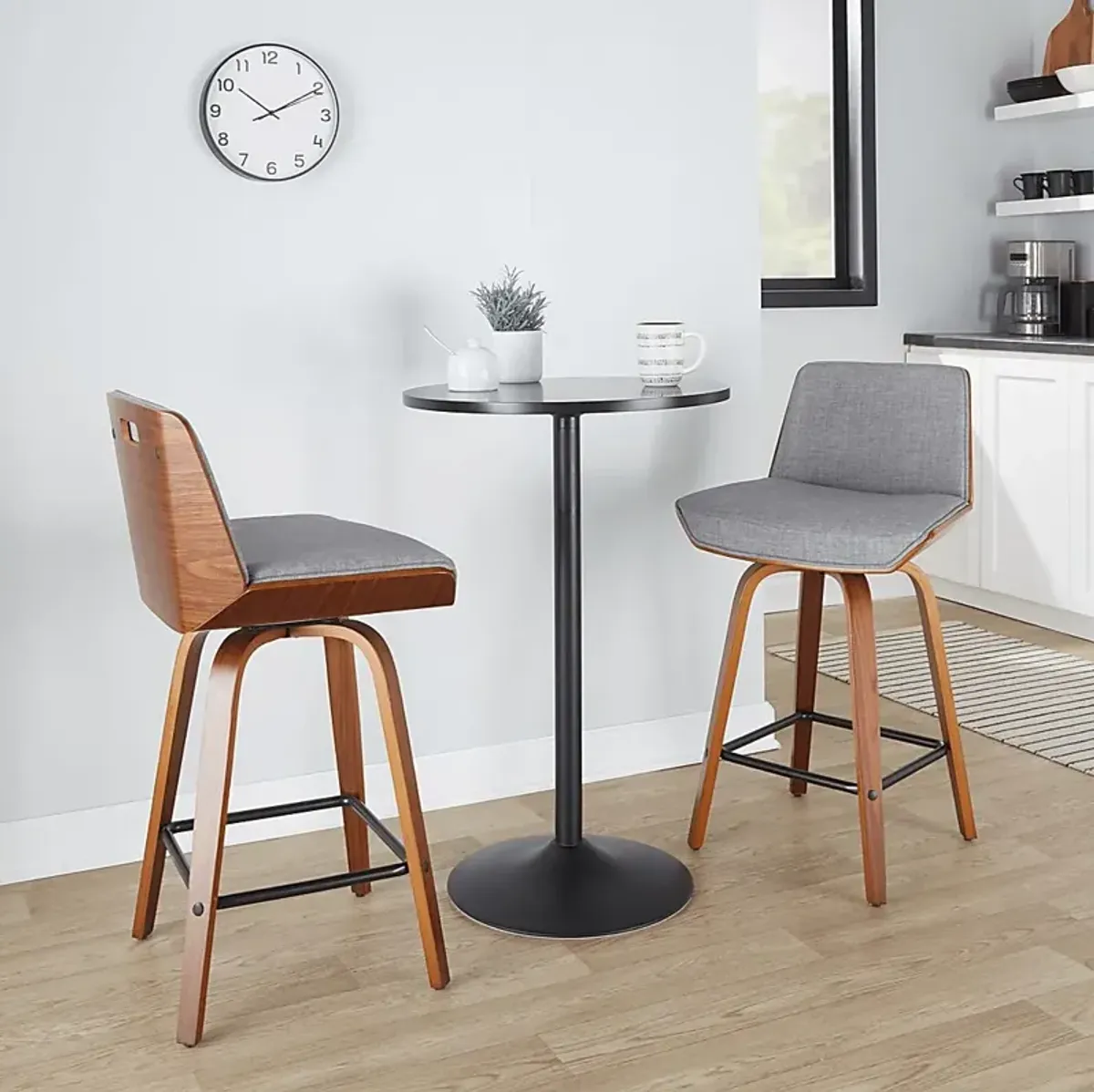 Murpolk Gray Counter Height Stool, Set of 2