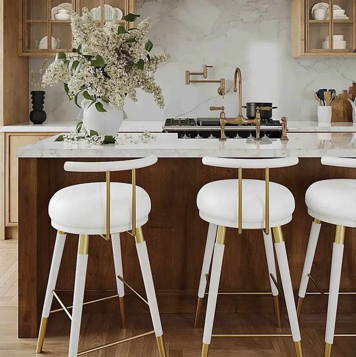 Donnalin White Counter Stool