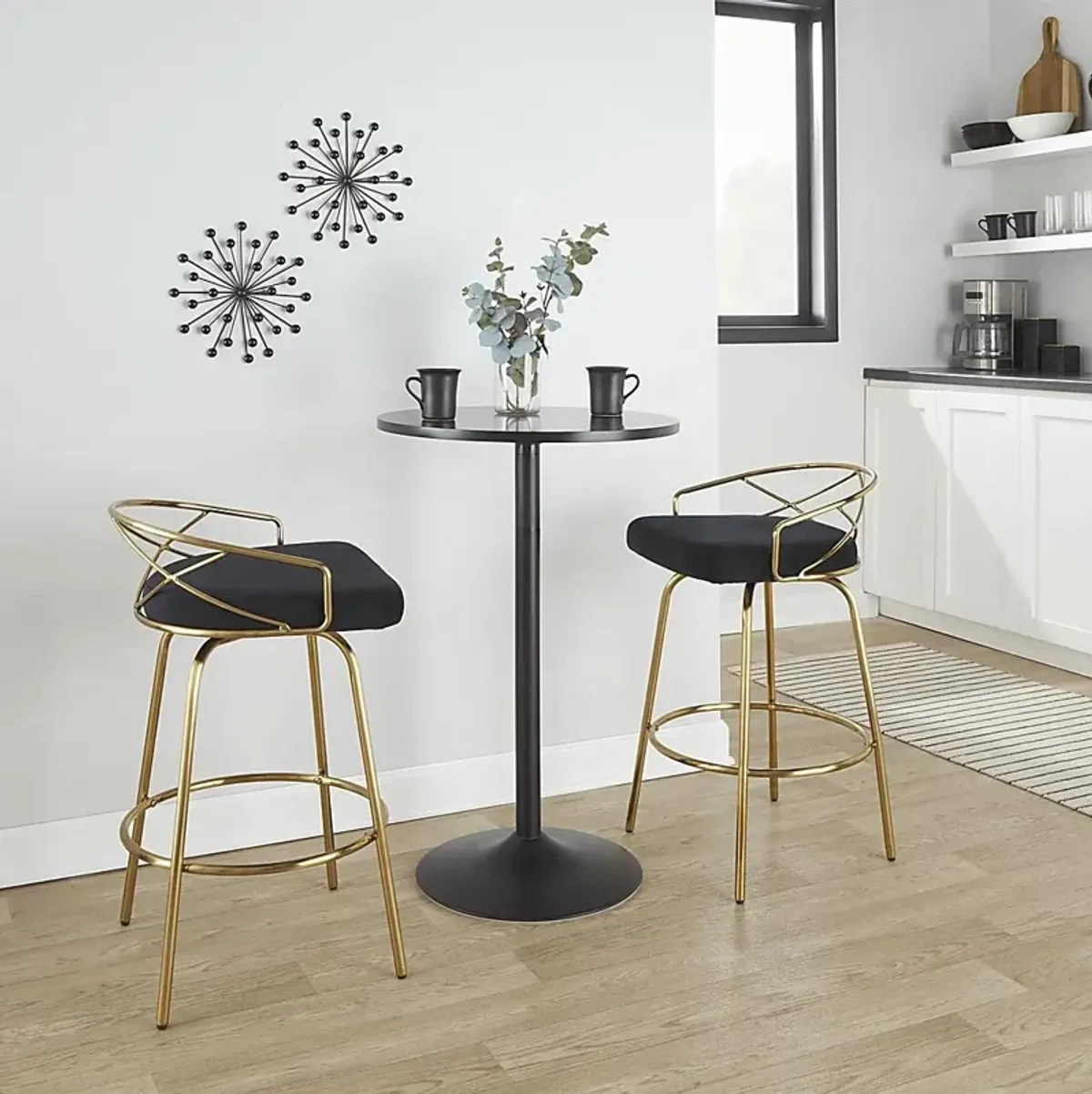 Ravensburg I Black Swivel Counter Height Stool, Set of 2