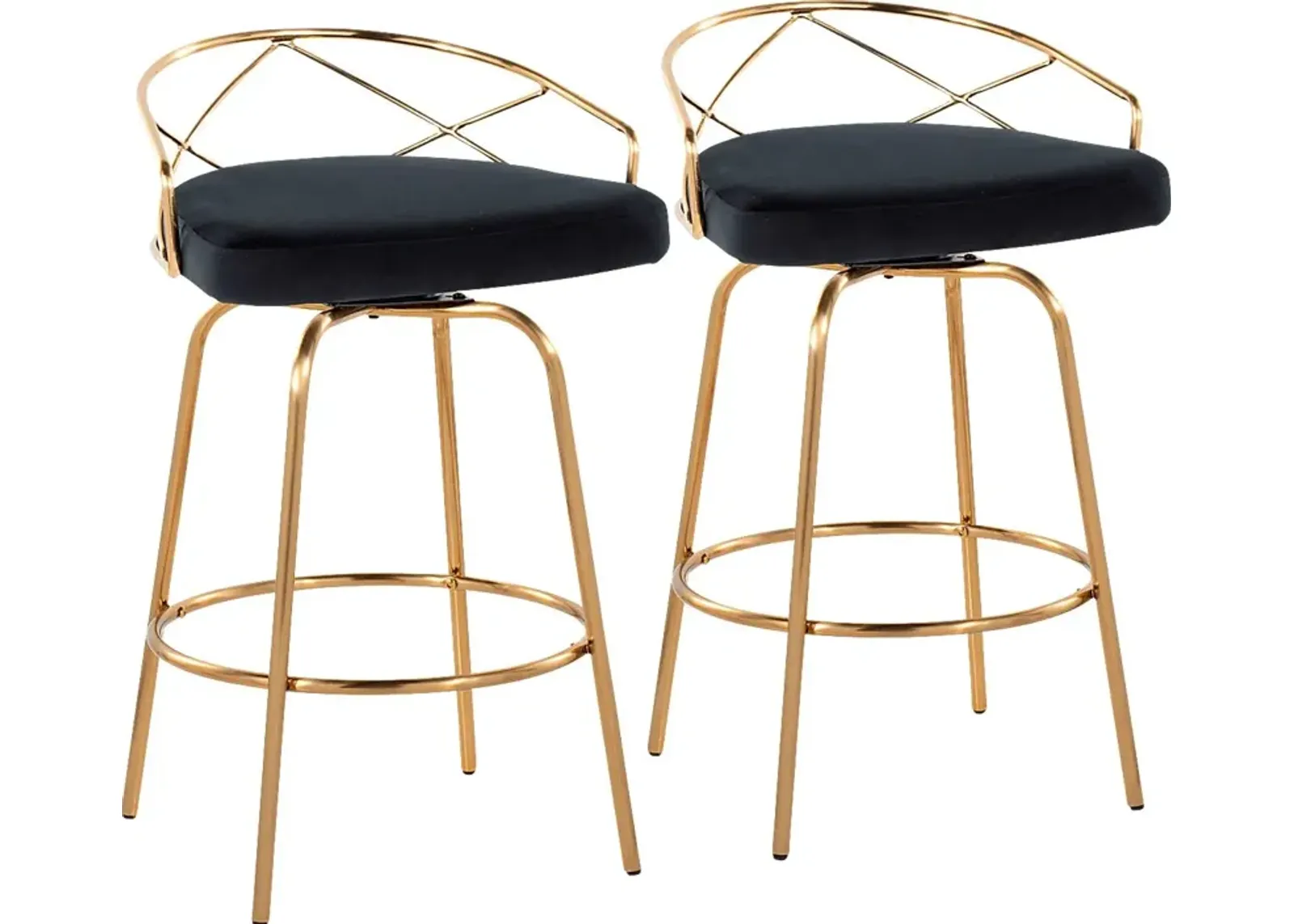 Ravensburg I Black Swivel Counter Height Stool, Set of 2