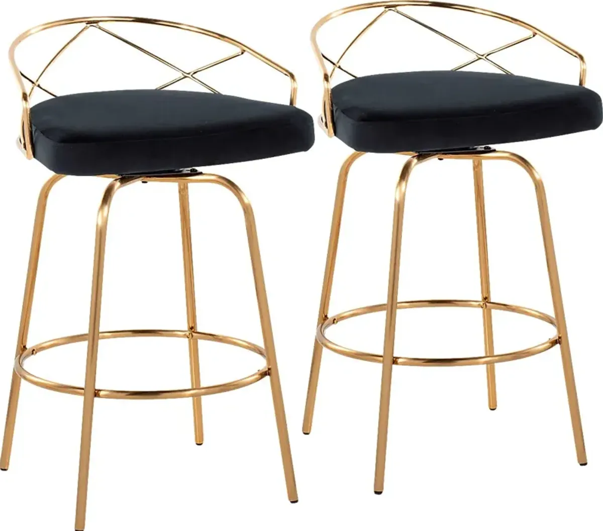 Ravensburg I Black Swivel Counter Height Stool, Set of 2