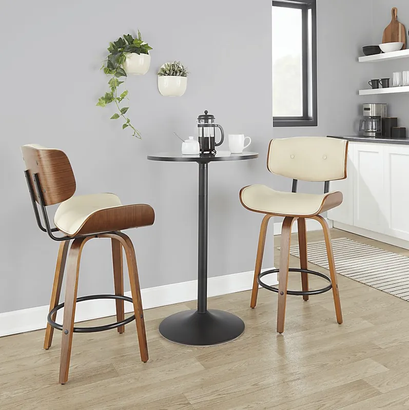 Tesshire II Cream Swivel Counter Height Stool, Set of 2