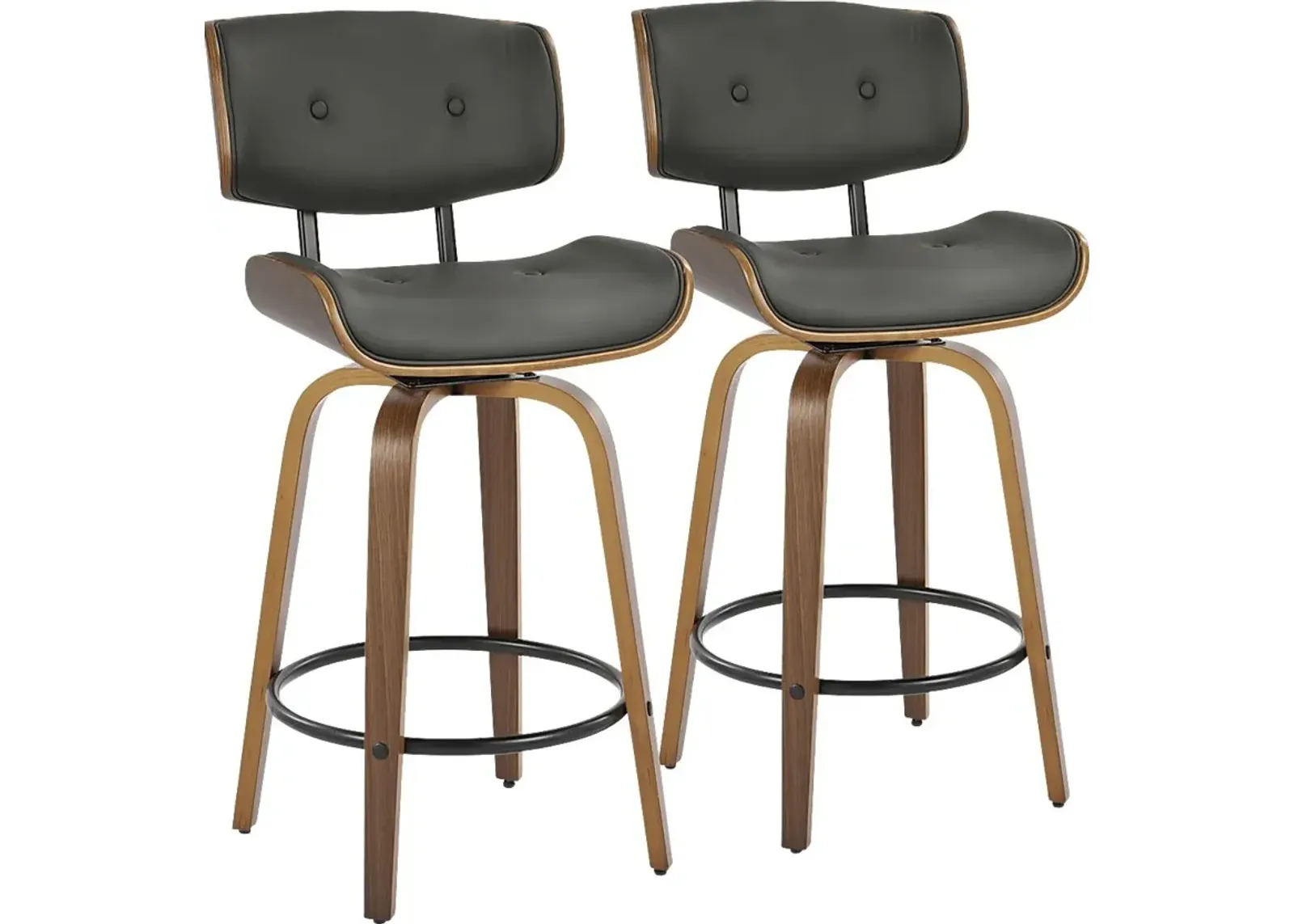 Tesshire II Gray Swivel Counter Height Stool, Set of 2