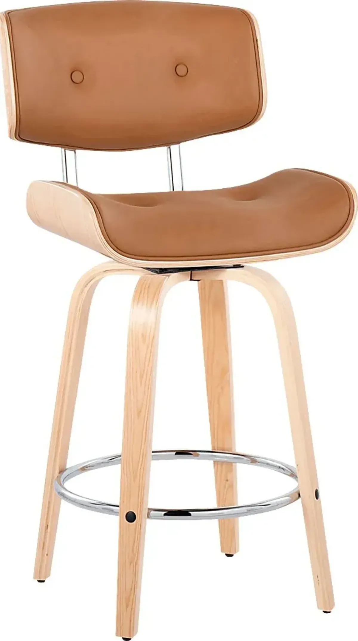 Tesshire IV Camel Swivel Counter Height Stool, Set of 2