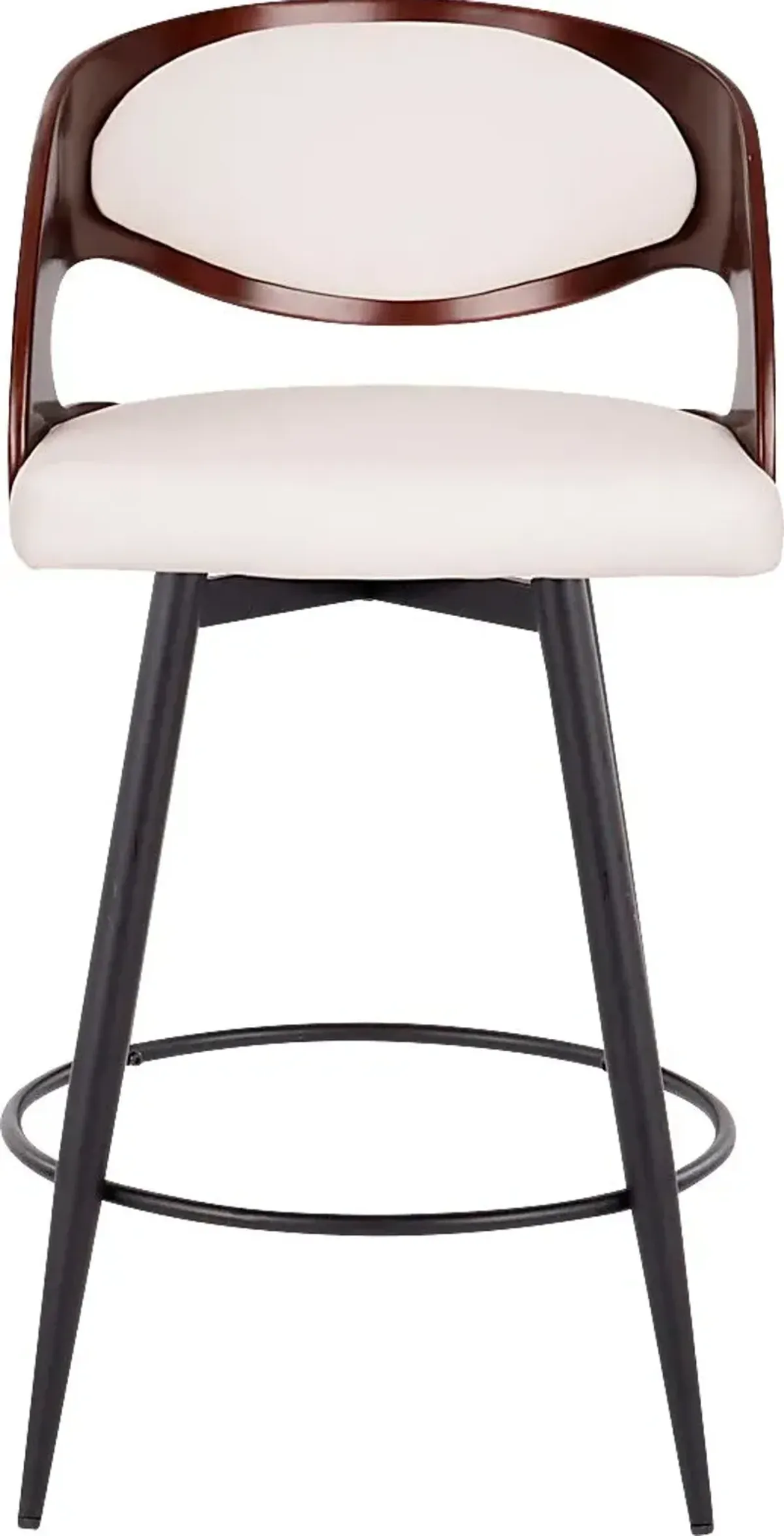 Tescord II White Swivel Counter Height Stool, Set of 2