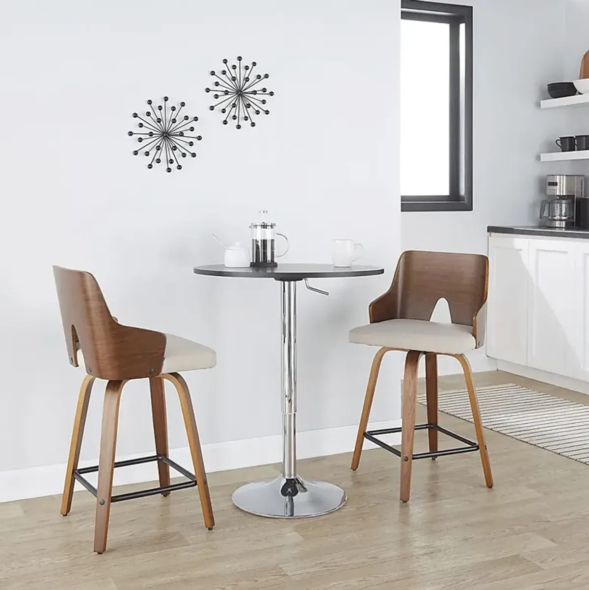 Zennia V Beige Counter Height Stool, Set of 2