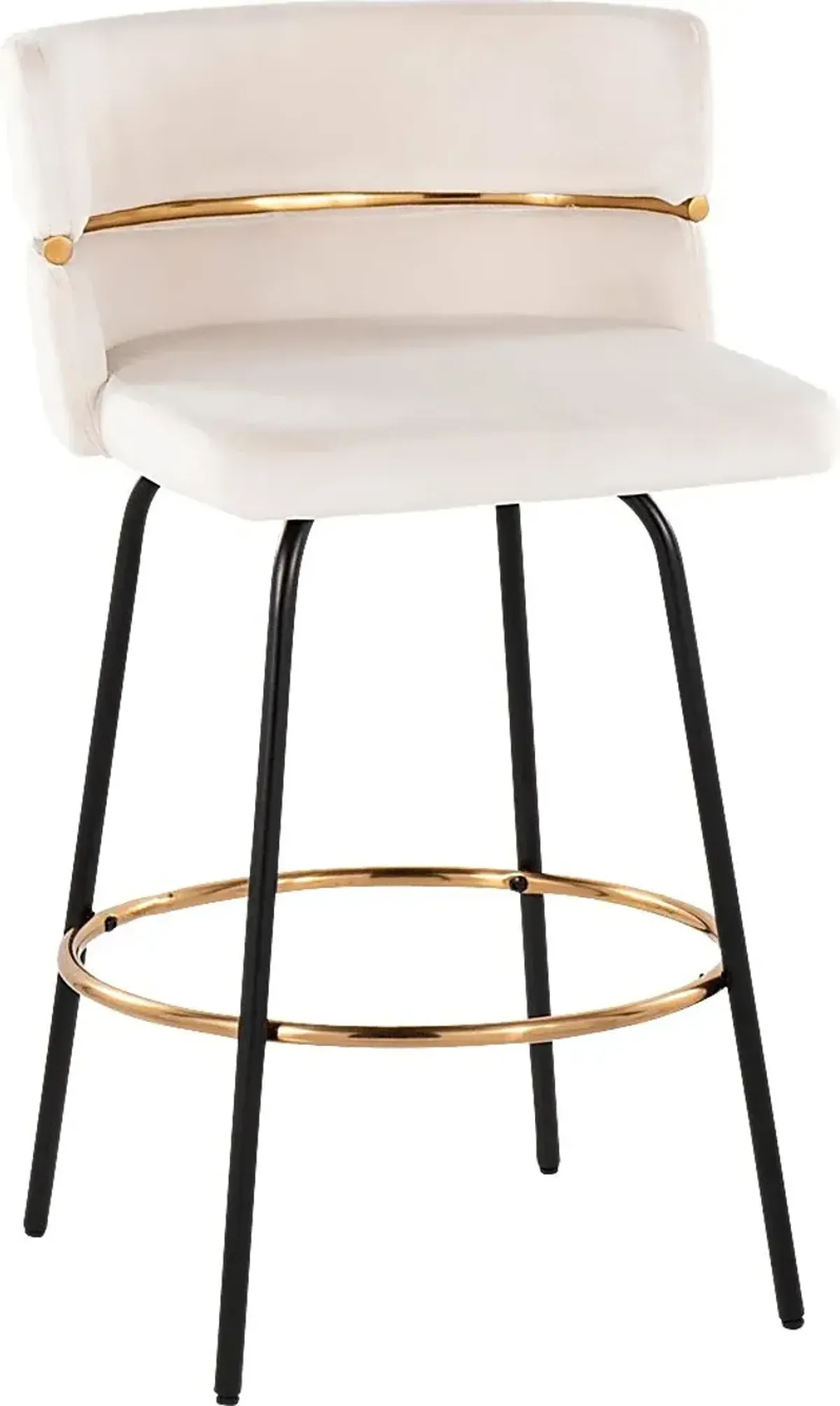 Percivale V Cream Swivel Barstool, Set of 2