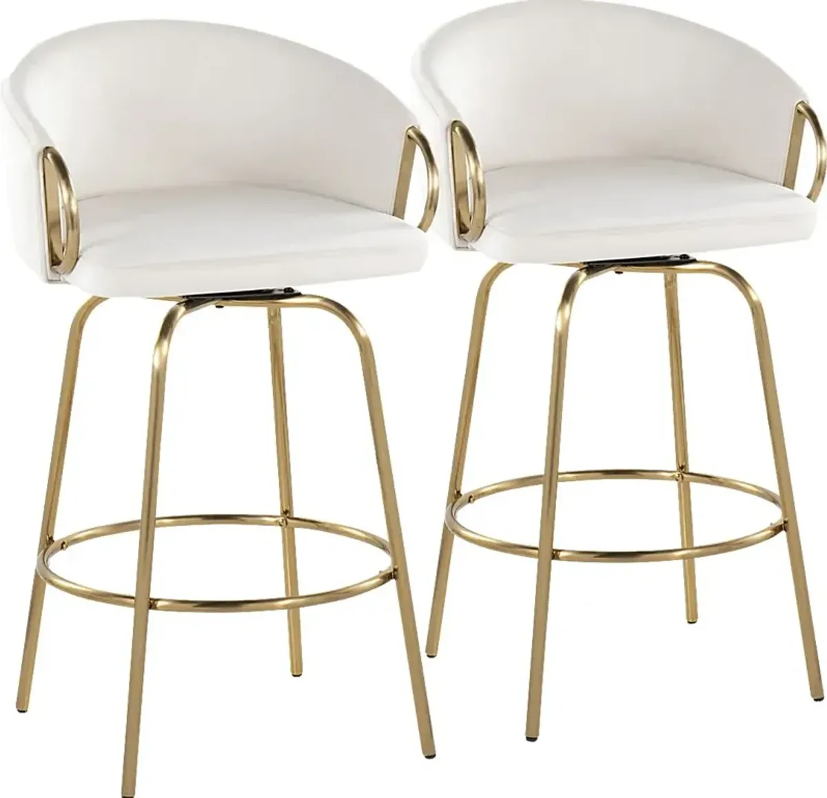 Amarante Cream Swivel Counter Height Stool, Set of 2