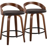 Zykan IV Brown Counter Height Stool, Set of 2