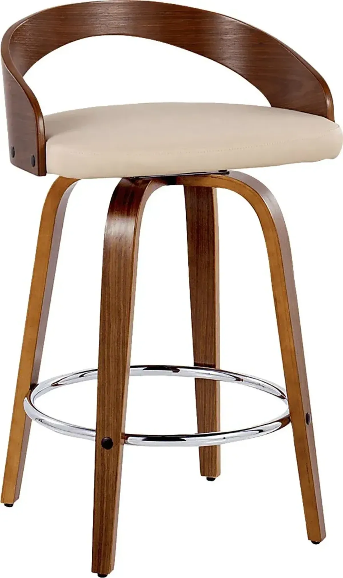 Zykan V Cream Swivel Counter Height Stool, Set of 2