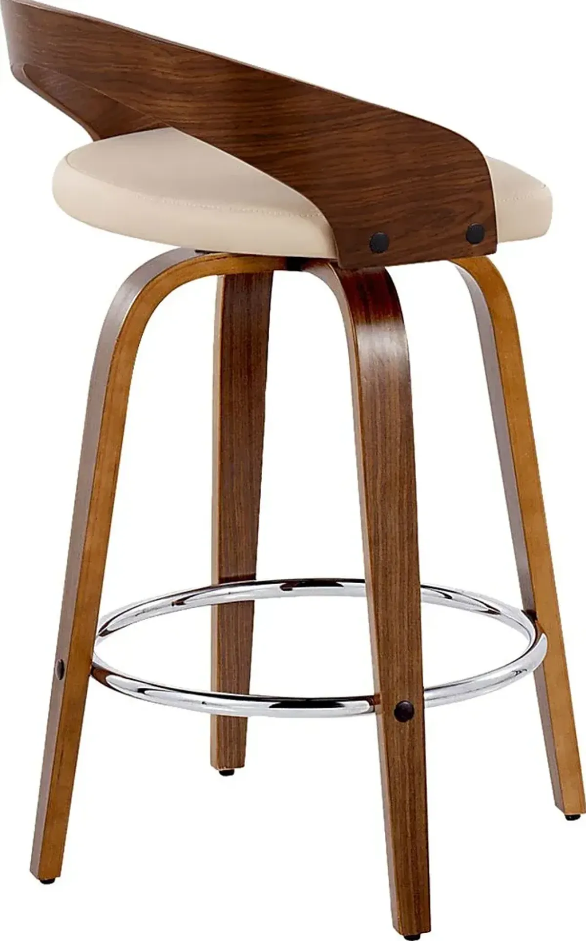 Zykan V Cream Swivel Counter Height Stool, Set of 2