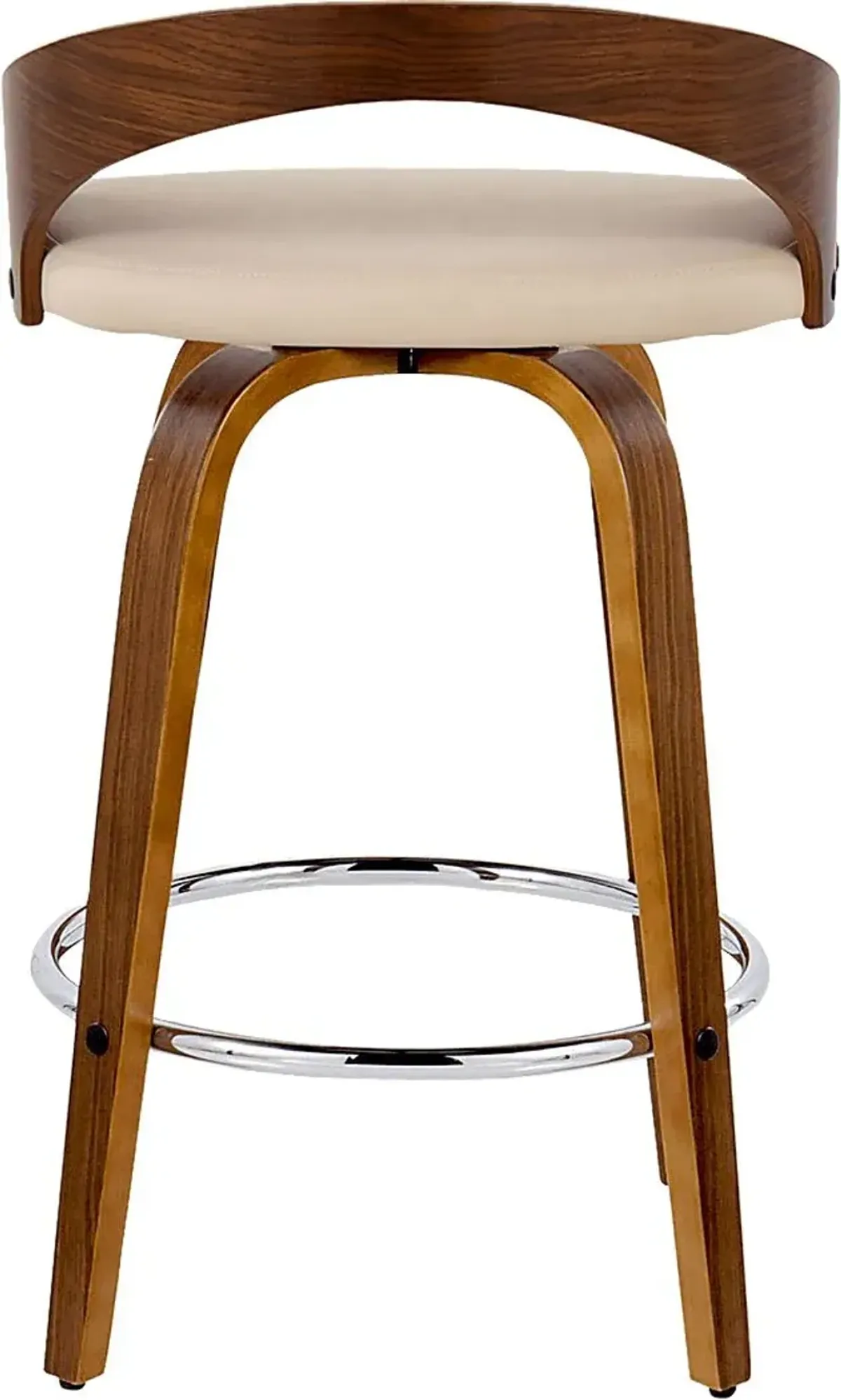 Zykan V Cream Swivel Counter Height Stool, Set of 2