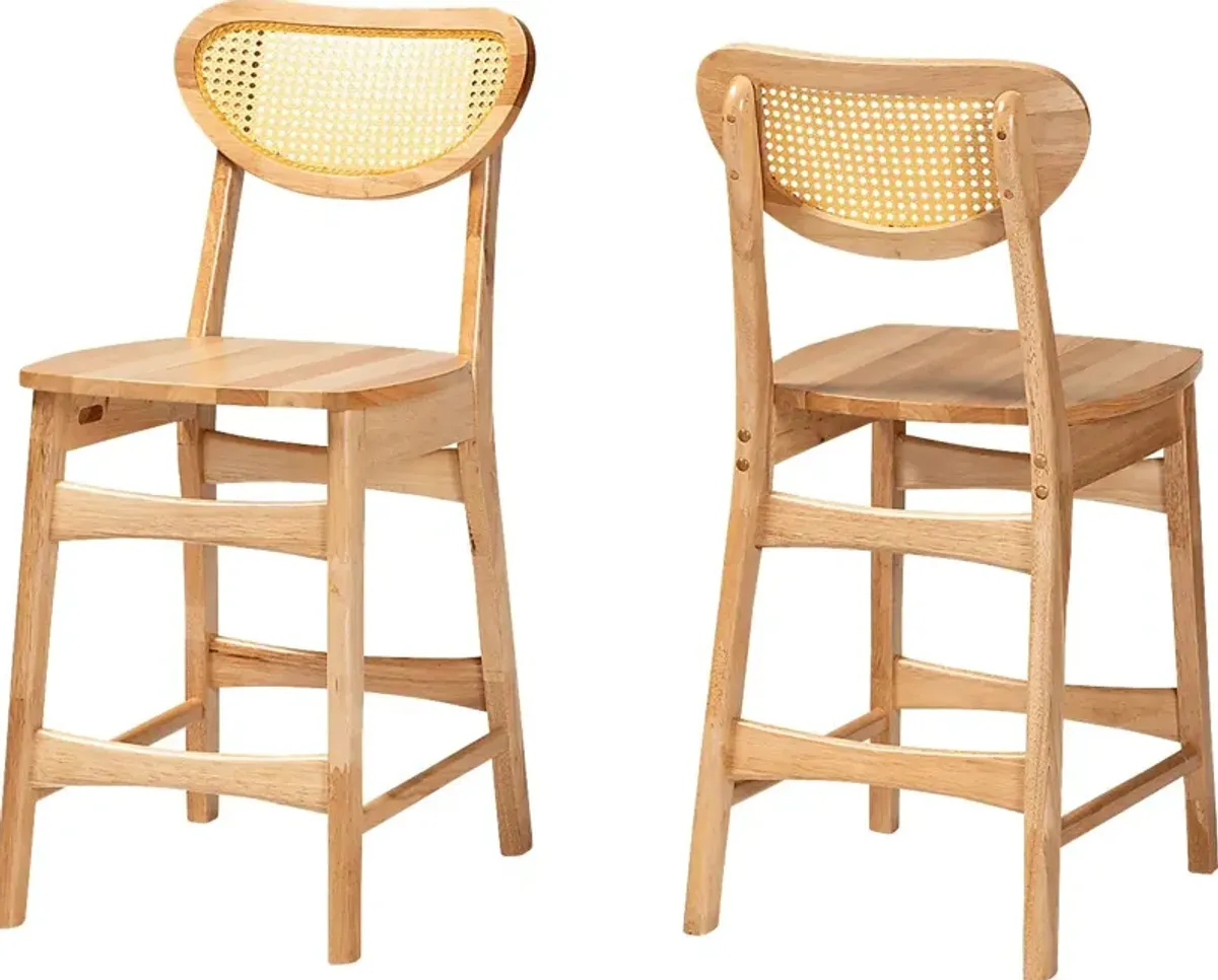 Boycher Light Brown Counter Stool, Set of 2