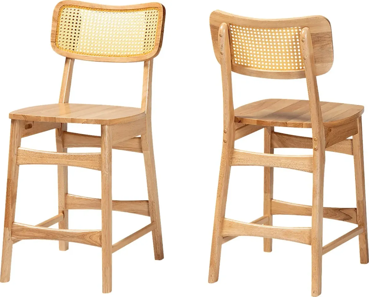 Calcasieu Light Brown Counter Stool, Set of 2