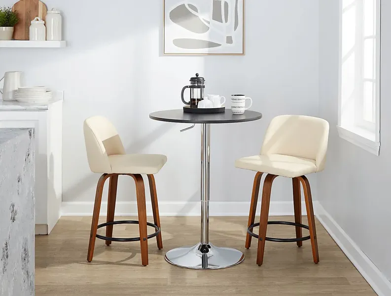 Wymering VII Cream Swivel Counter Height Stool, Set of 2