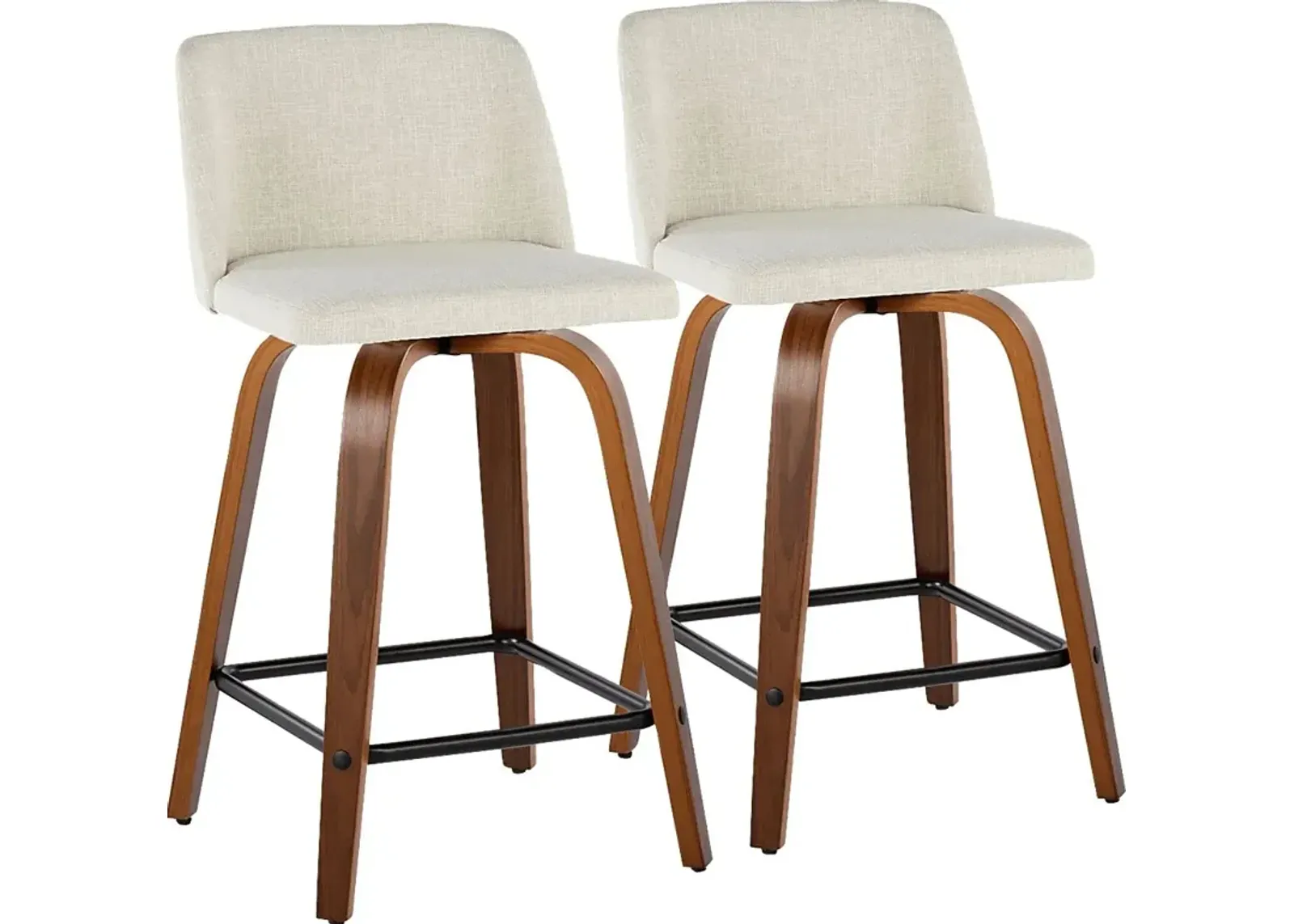 Wymering VIII Cream Swivel Counter Height Stool, Set of 2