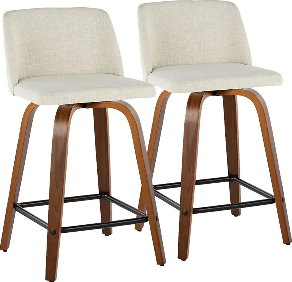 Wymering VIII Cream Swivel Counter Height Stool, Set of 2