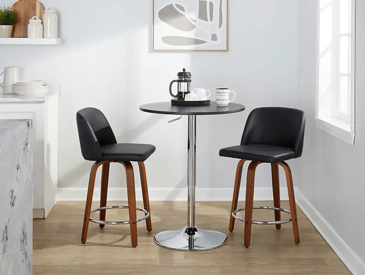 Wymering IX Black Swivel Counter Height Stool, Set of 2