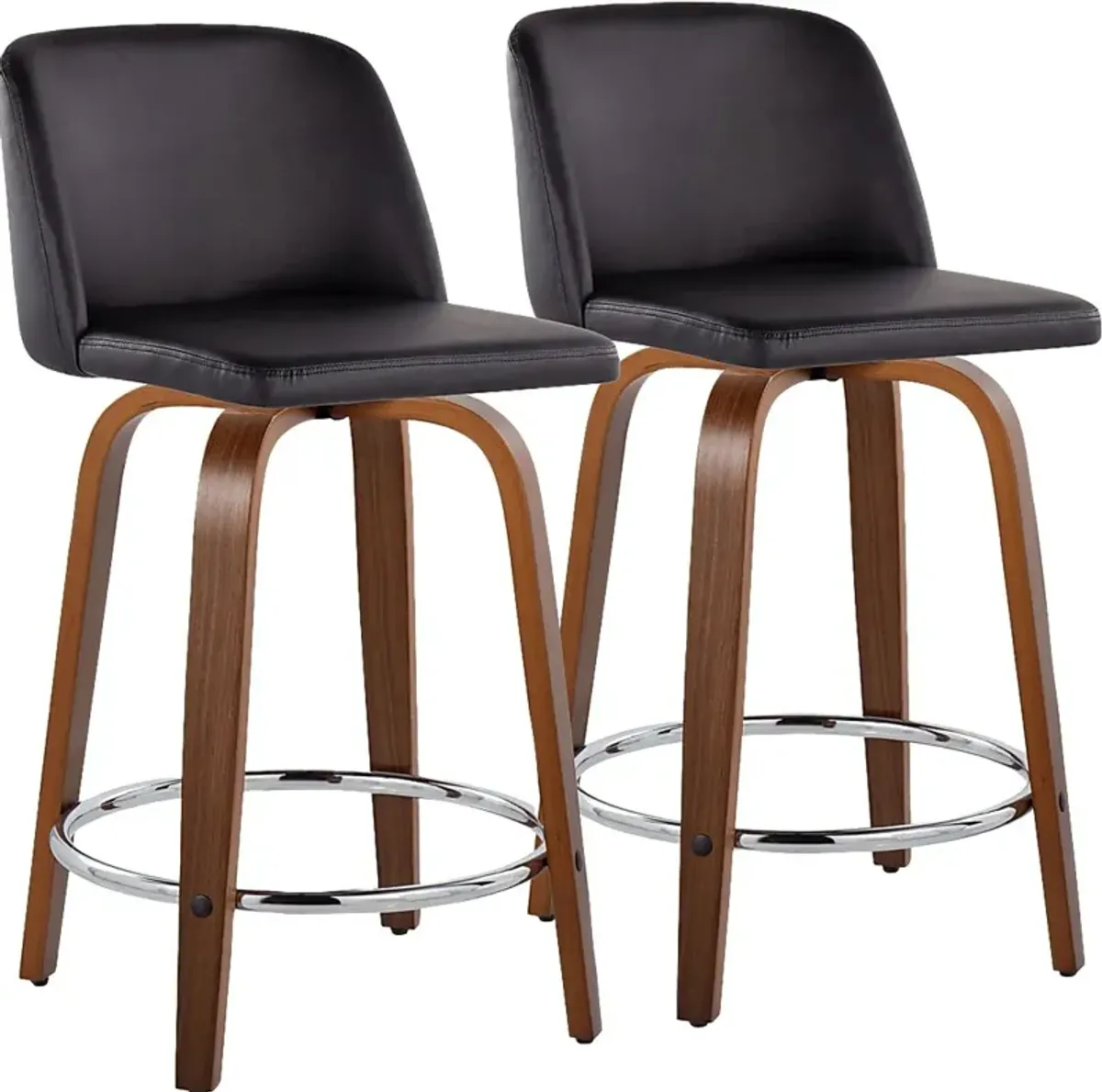 Wymering IX Black Swivel Counter Height Stool, Set of 2