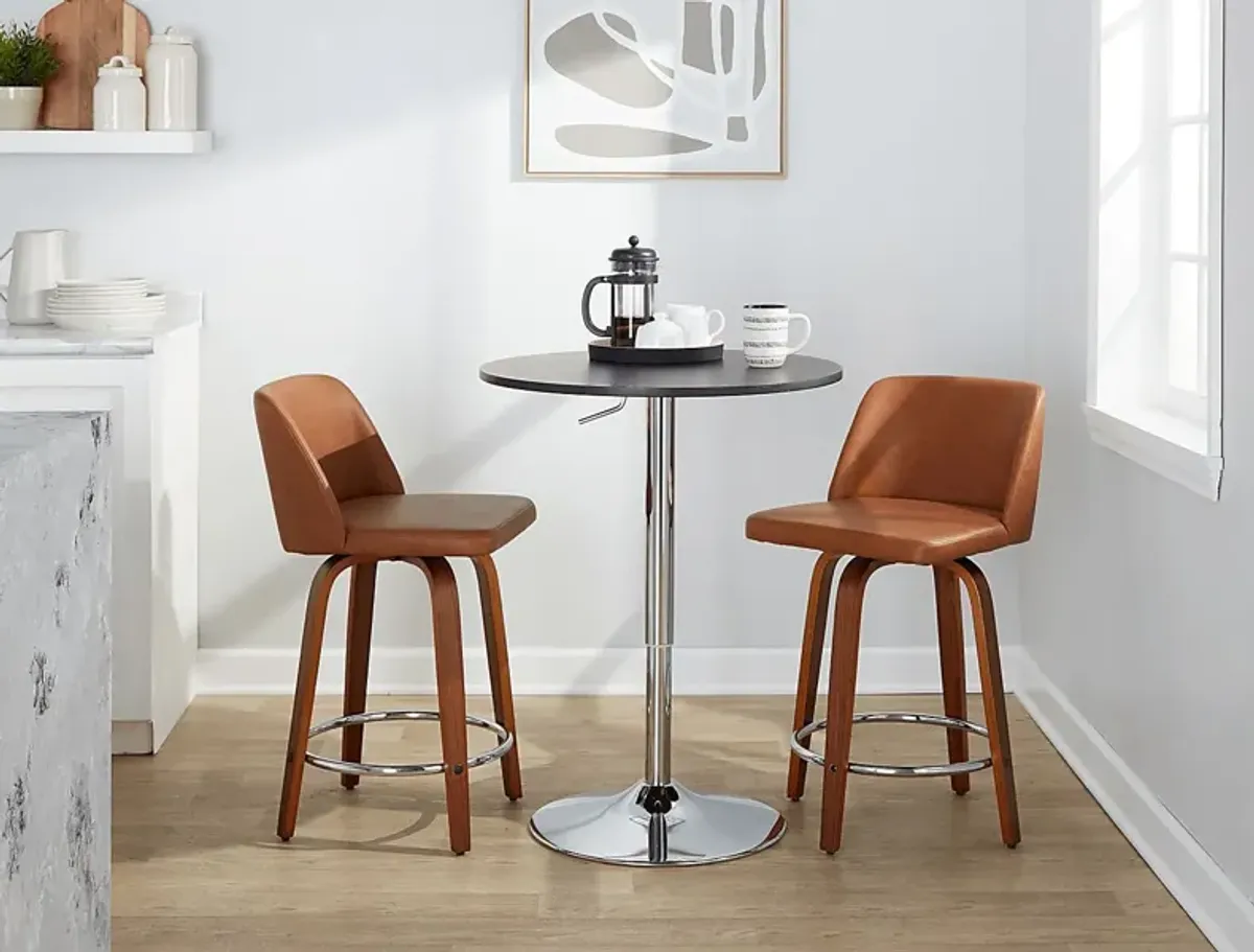 Wymering IX Camel Swivel Counter Height Stool, Set of 2