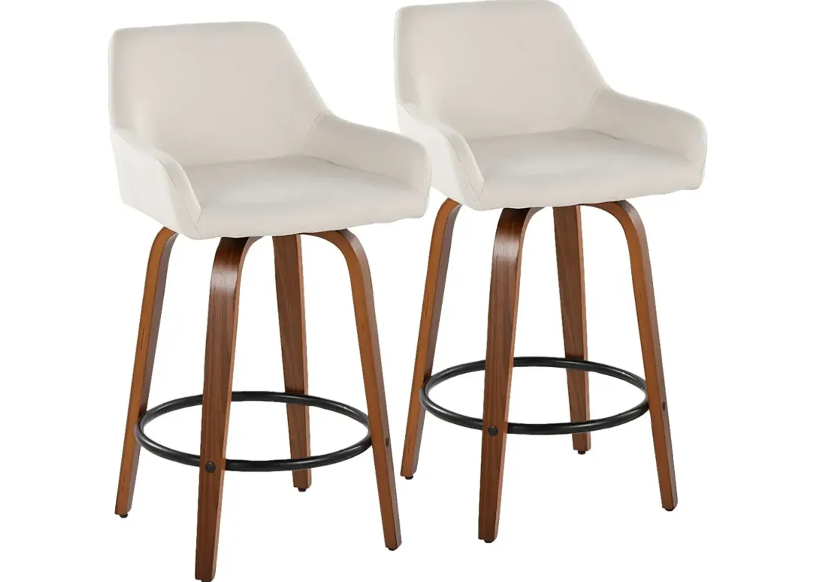 Rimcrest VI Cream Swivel Counter Height Stool, Set of 2